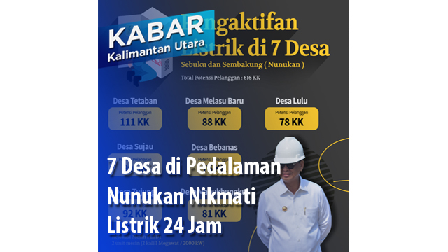 7 Desa di Pedalaman Nunukan Nikmati Listrik 24 Jam