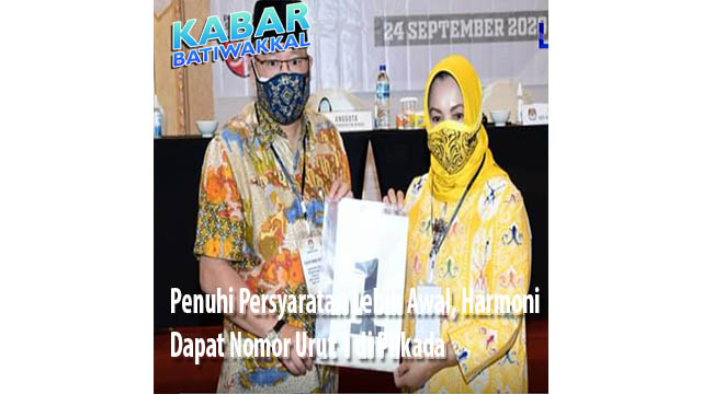 Penuhi Persyaratan Lebih Awal, Harmoni Dapat Nomor Urut 1 di Pilkada