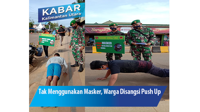 Tak Menggunakan Masker, Warga Disanksi Push Up