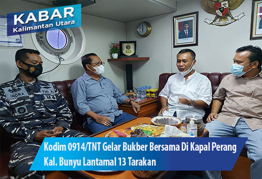 Kodim 0914/TNT Gelar Bukber Bersama Di Kapal Perang Kal. Bunyu Lantamal 13 Tarakan