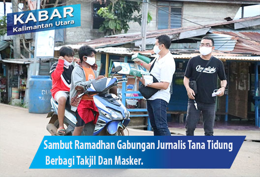 Sambut Ramadhan, Gabungan Jurnalis Tana Tidung Berbagi Takjil dan Masker