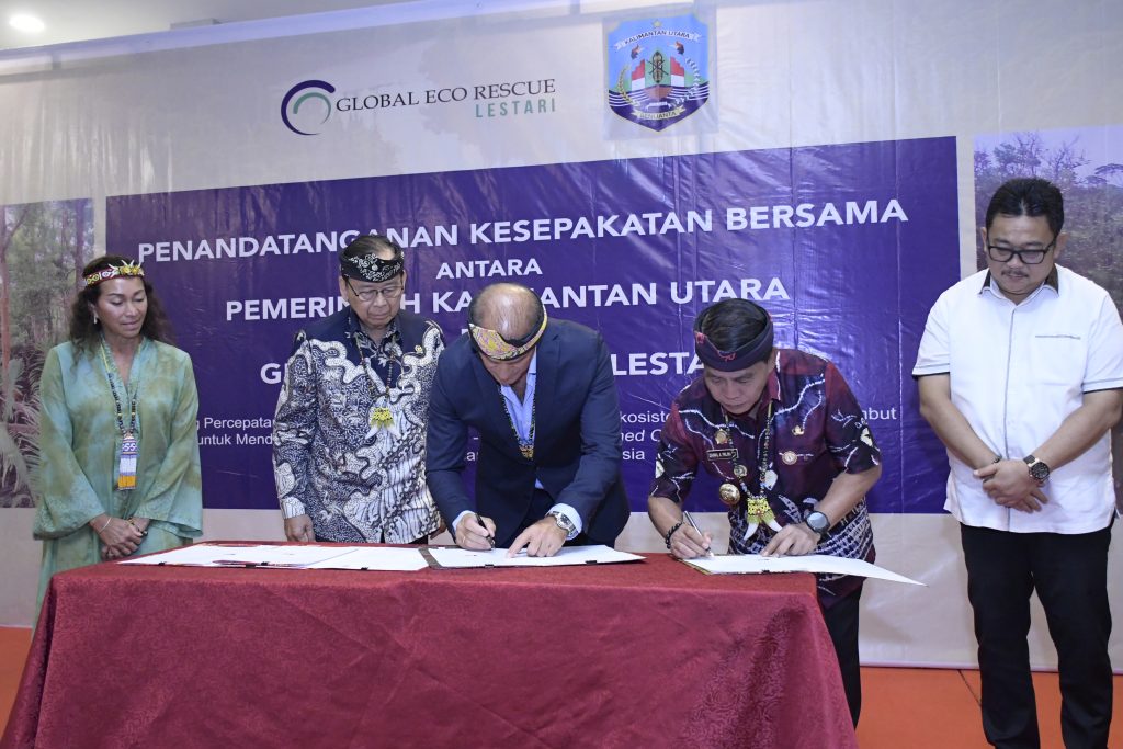 Kurangi Emisi GRK, Gubernur Kaltara Teken MoU Bersama Global Eco Rescue Lestari