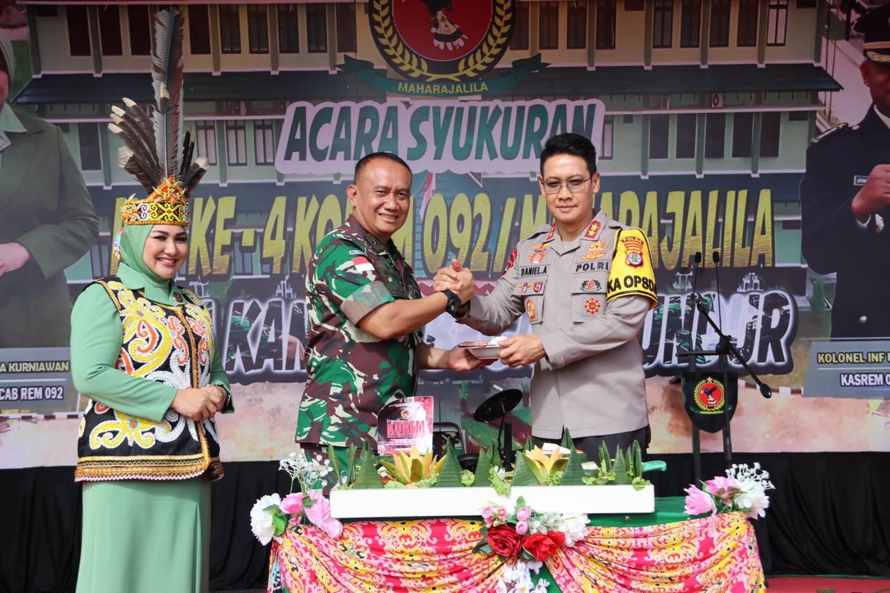 Kapolda Kaltara Menghadiri HUT ke-4 Korem 092/Maharajalila; Menunjukkan Sinergi Antara Kepolisian Dan TNI